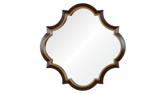 Зеркало Krystal коричневое с золотой рамкой