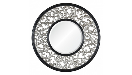Зеркало Bergamo серебро с чёрным
