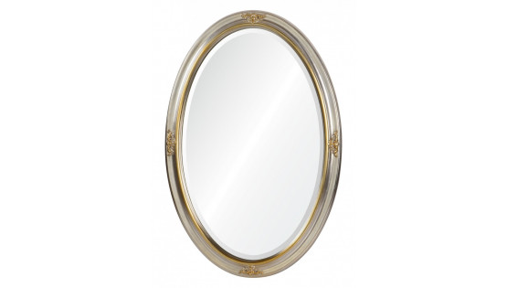 Зеркало серебро с золотым орнаментом